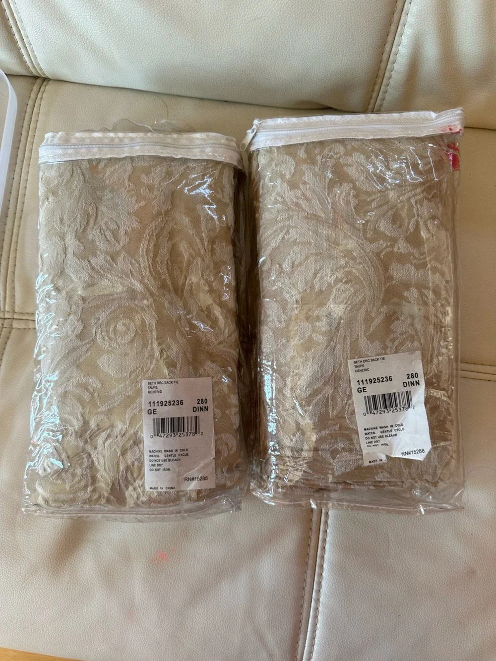 Set of 2 Taupe Floral Dining Room Chair Covers – Brand New in Package
